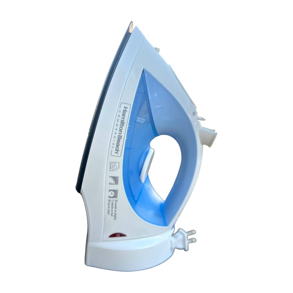 Hamilton Beach White Blue Commercial Lightweight Clothes Steam Iron